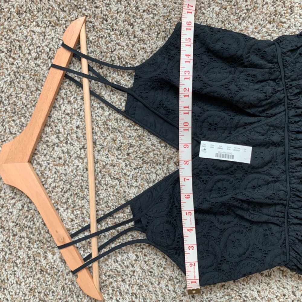 J. Crew Eyelet Double Strap Sleeveless Midi Dress Black Size - Picture 5 of 9